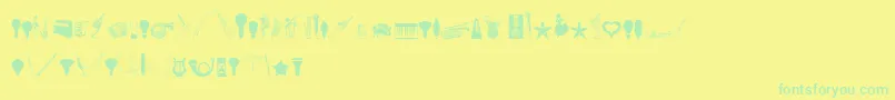 フォントCornucopiaOfDingbatsEight – 黄色い背景に緑の文字