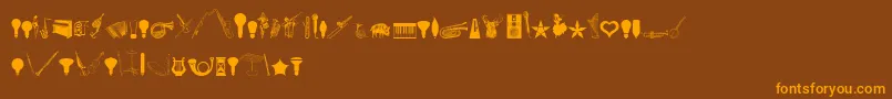 CornucopiaOfDingbatsEight Font – Orange Fonts on Brown Background