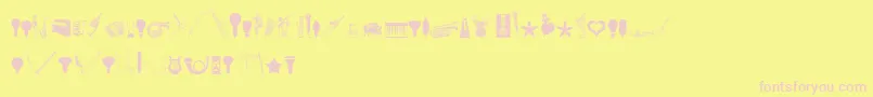 フォントCornucopiaOfDingbatsEight – ピンクのフォント、黄色の背景