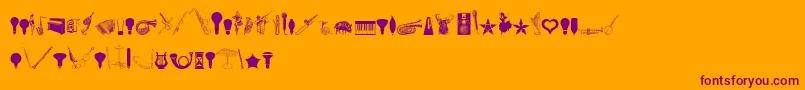 CornucopiaOfDingbatsEight Font – Purple Fonts on Orange Background