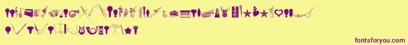 CornucopiaOfDingbatsEight Font – Purple Fonts on Yellow Background