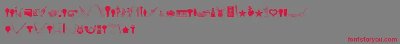 CornucopiaOfDingbatsEight Font – Red Fonts on Gray Background