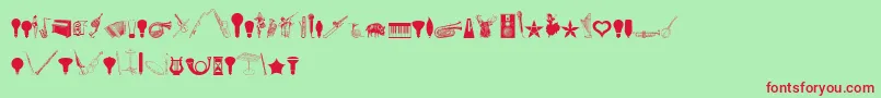 CornucopiaOfDingbatsEight Font – Red Fonts on Green Background