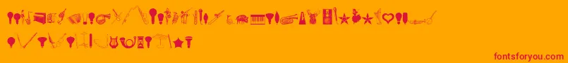 CornucopiaOfDingbatsEight Font – Red Fonts on Orange Background