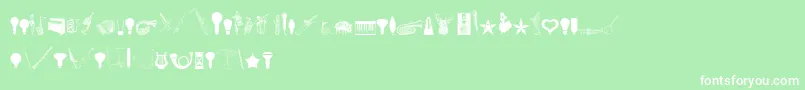 CornucopiaOfDingbatsEight-Schriftart – Weiße Schriften auf grünem Hintergrund