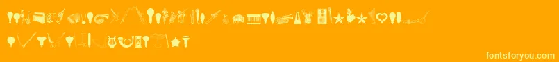 fuente CornucopiaOfDingbatsEight – Fuentes Amarillas Sobre Fondo Naranja