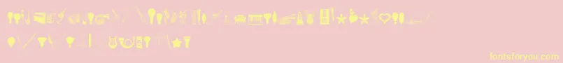 CornucopiaOfDingbatsEight-Schriftart – Gelbe Schriften auf rosa Hintergrund