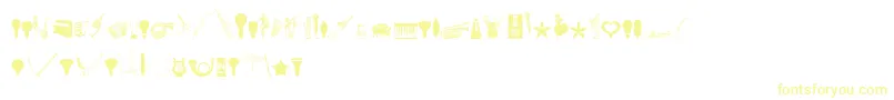 Шрифт CornucopiaOfDingbatsEight – жёлтые шрифты на белом фоне