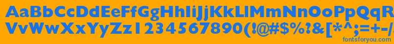 GillsansstdExtrabold-Schriftart – Blaue Schriften auf orangefarbenem Hintergrund