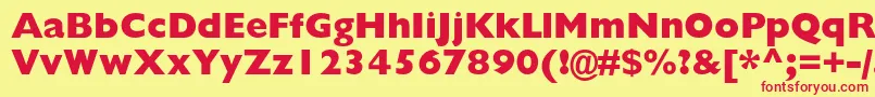 GillsansstdExtrabold Font – Red Fonts on Yellow Background