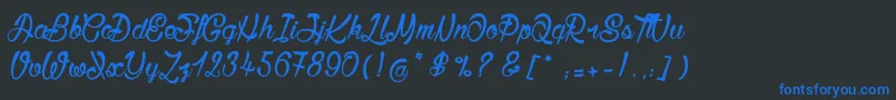 More about BisousСЊ Font BisousСЊ Font – Blue Fonts on Black Background