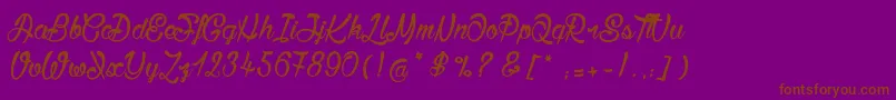 BisousСЊ Font – Brown Fonts on Purple Background
