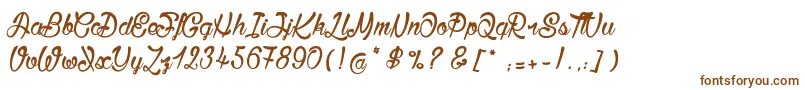 Шрифт BisousСЊ – коричневые шрифты на белом фоне