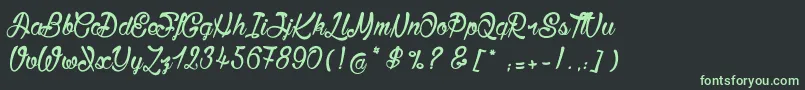 BisousСЊ Font – Green Fonts on Black Background