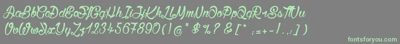 BisousСЊ Font – Green Fonts on Gray Background