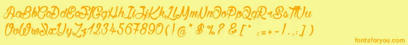 BisousСЊ Font – Orange Fonts on Yellow Background