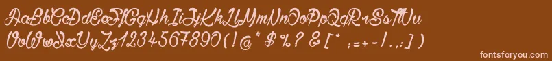 BisousСЊ Font – Pink Fonts on Brown Background