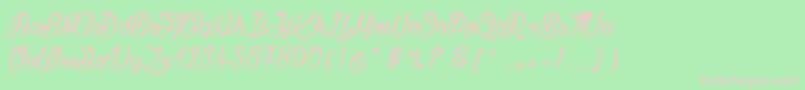 BisousСЊ Font – Pink Fonts on Green Background