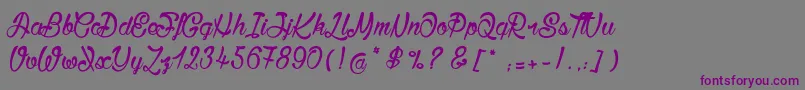 Шрифт BisousСЊ – фиолетовые шрифты на сером фоне