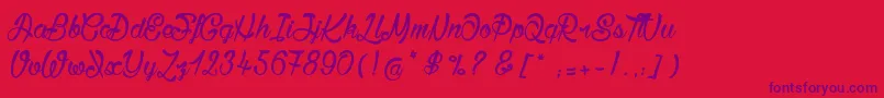 BisousСЊ Font – Purple Fonts on Red Background