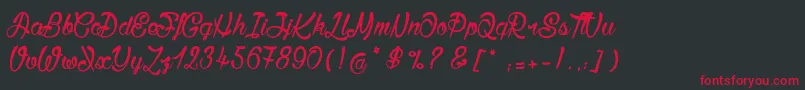 BisousСЊ Font – Red Fonts on Black Background