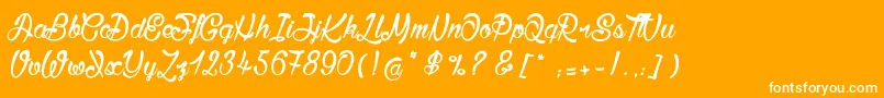 BisousСЊ Font – White Fonts on Orange Background