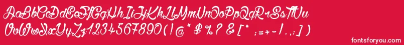 BisousСЊ Font – White Fonts on Red Background