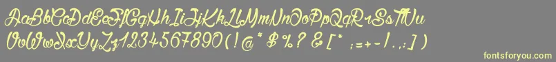 BisousСЊ Font – Yellow Fonts on Gray Background