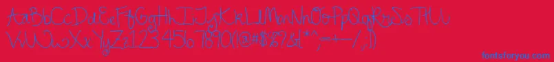 Ellephont Font – Blue Fonts on Red Background