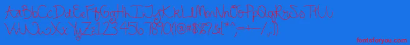 Ellephont Font – Red Fonts on Blue Background