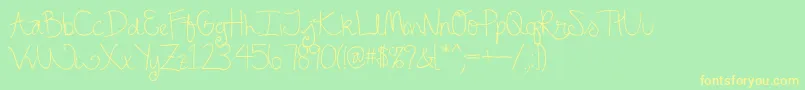 フォントEllephont – 黄色の文字が緑の背景にあります