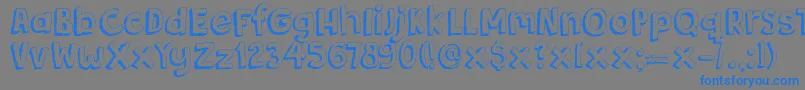 DkBergelmir-Schriftart – Blaue Schriften auf grauem Hintergrund