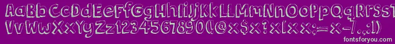 Czcionka DkBergelmir – zielone czcionki na fioletowym tle