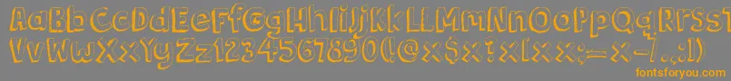 DkBergelmir-Schriftart – Orangefarbene Schriften auf grauem Hintergrund
