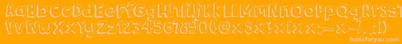 Czcionka DkBergelmir – różowe czcionki na pomarańczowym tle