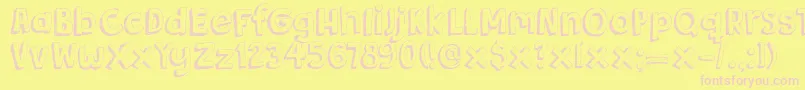 Шрифт DkBergelmir – розовые шрифты на жёлтом фоне