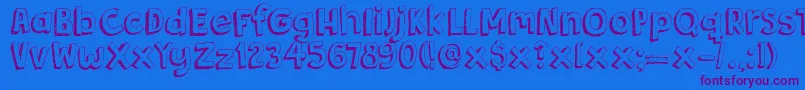 DkBergelmir Font – Purple Fonts on Blue Background