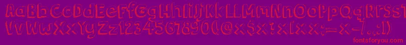 DkBergelmir-Schriftart – Rote Schriften auf violettem Hintergrund