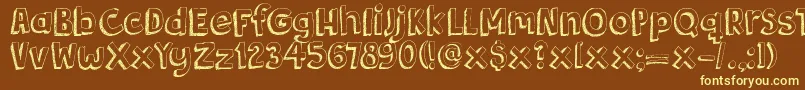 DkBergelmir Font – Yellow Fonts on Brown Background