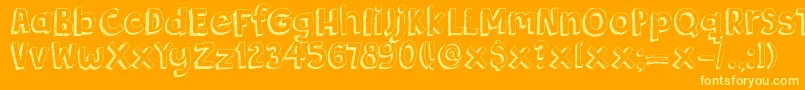 DkBergelmir Font – Yellow Fonts on Orange Background