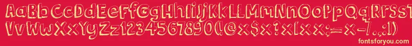 DkBergelmir Font – Yellow Fonts on Red Background