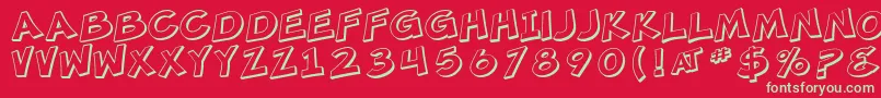 SfMincedMeatShaded Font – Green Fonts on Red Background