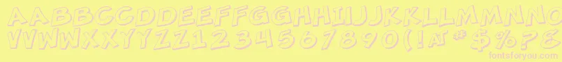 SfMincedMeatShaded Font – Pink Fonts on Yellow Background