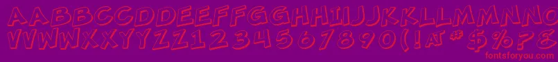 SfMincedMeatShaded Font – Red Fonts on Purple Background