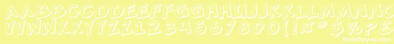 SfMincedMeatShaded Font – White Fonts on Yellow Background