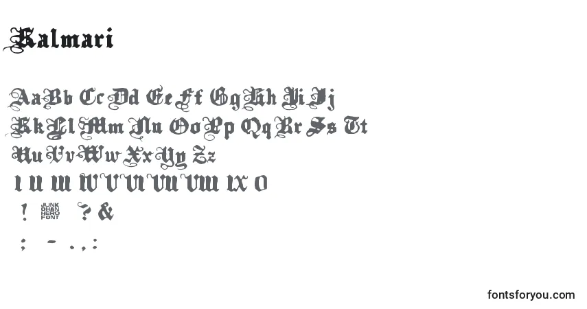 Schriftart Kalmari – Alphabet, Zahlen, spezielle Symbole