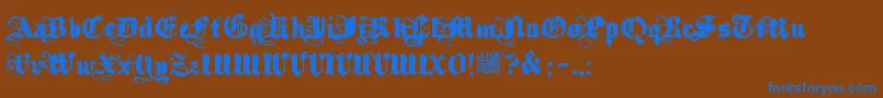 Kalmari Font – Blue Fonts on Brown Background