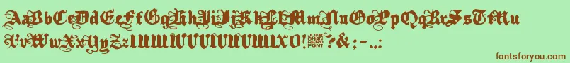 Kalmari Font – Brown Fonts on Green Background