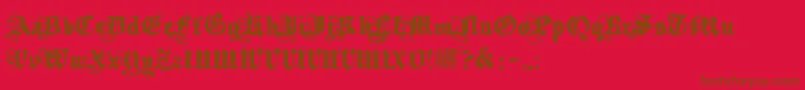 フォントKalmari – 赤い背景に茶色の文字