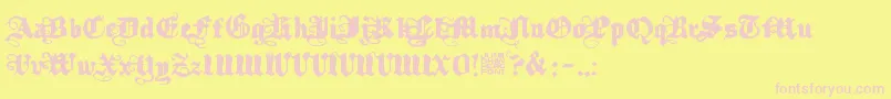 Kalmari Font – Pink Fonts on Yellow Background